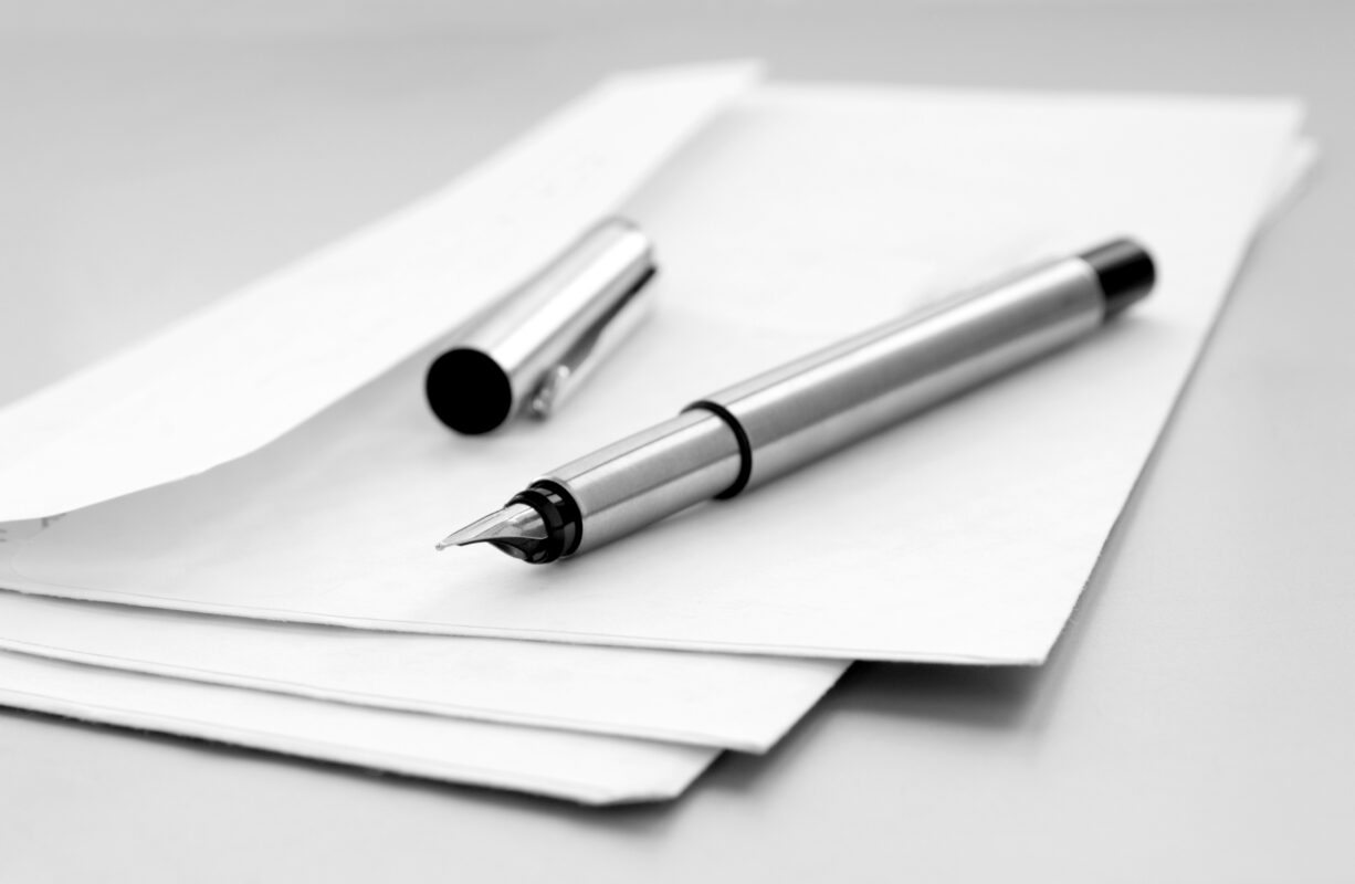 envelope and pen