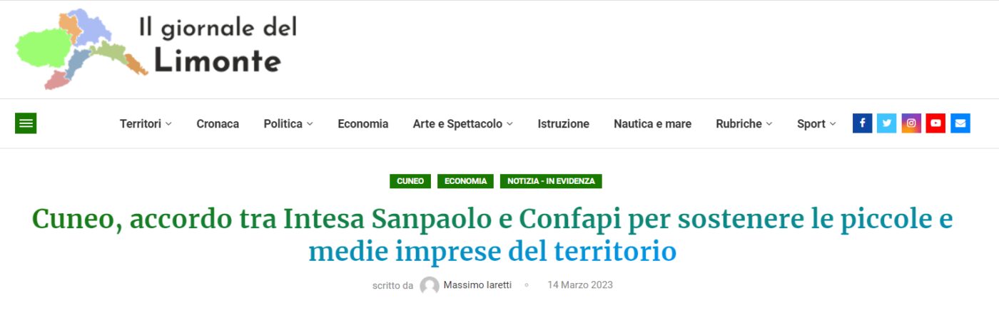 Cuneo, accordo tra Intesa Sanpaolo e Confapi Cuneo per sostenere le piccole e medie imprese del territorio