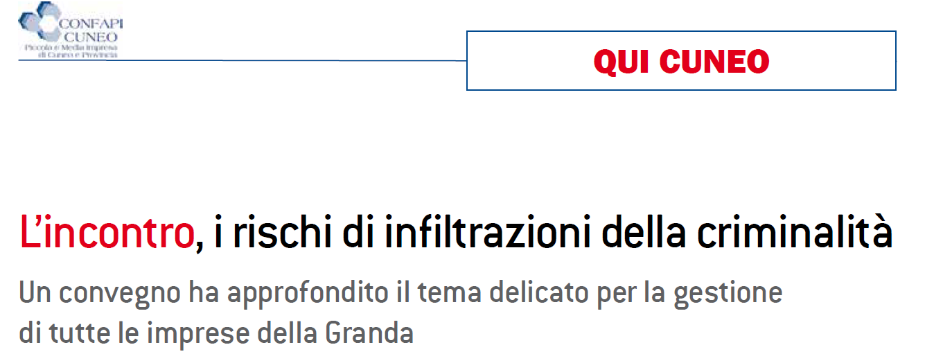L'incontro, i rischi di infiltrazioni della criminalità