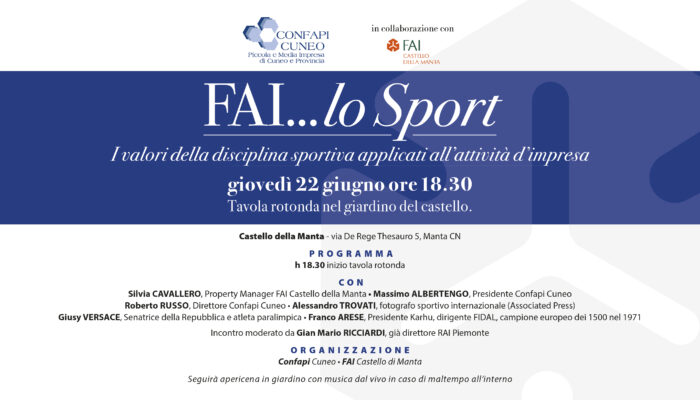 FAI... Lo Sport, assemblea annuale e convegno su sport e imprenditoria a Manta