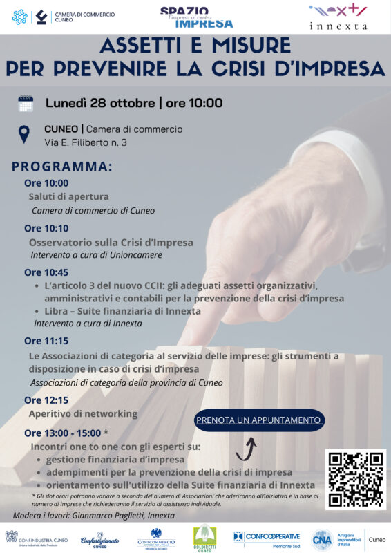 incontro presso la Camera di commercio di Cuneo “Assetti e misure per prevenire la crisi d’impresa”