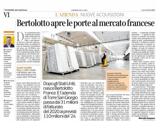 Bertolotto apre le porte al mercato francese