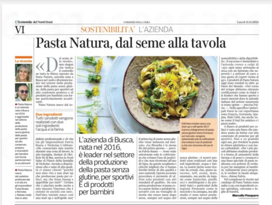 Pasta Natura, dal seme alla tavola, sul Corriere della Sera
