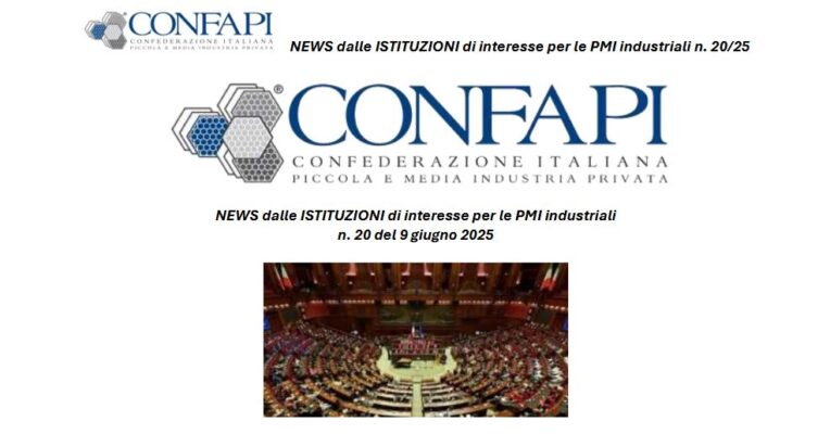 NEWS dalle ISTITUZIONI di interesse per le PMI industriali