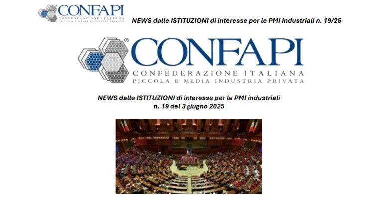 NEWS dalle ISTITUZIONI di interesse per le PMI industriali