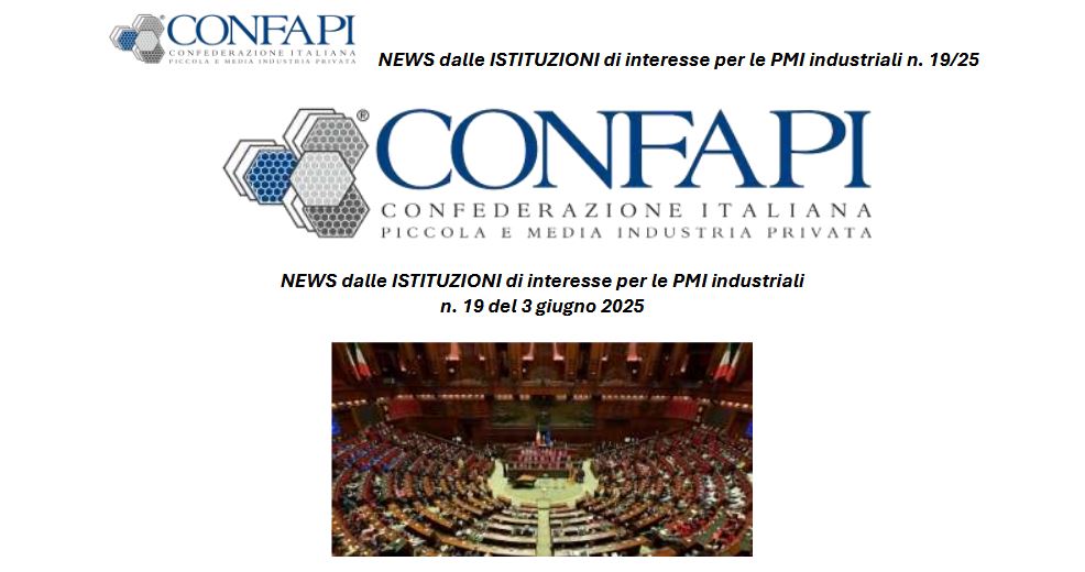 NEWS dalle ISTITUZIONI di interesse per le PMI industriali