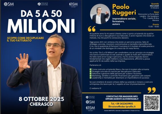 SEMINARIO SU COME SVILUPPARE LA PROPRIA IMPRESA TENUTO DA PAOLO RUGGERI PER OSM - 8/10/2025 DALLE ORE 15 ALLE 18